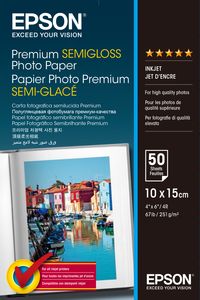 Epson Premium Semi-Gloss Photo Paper - 10x15cm - 50 Vellen