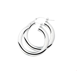 TFT Creolen Ronde Buis Zilver Glanzend 5 mm x 22 mm