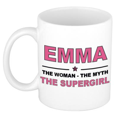 Emma cadeau mok - Woman Myth Supergirl - naam koffiemok - 300 ml - collega - moederdag