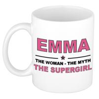 Emma cadeau mok - Woman Myth Supergirl - naam koffiemok - 300 ml - collega - moederdag