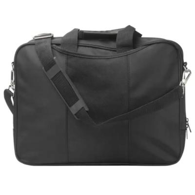 Schoudertas - Aktetas - zwart - 37x29 cm - laptoptas 15 inch - 2 vakken - verstelbare schouderband