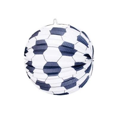 Voetbal bol lampion - 24 cm - papier - voetbal thema - brandvertragend - EK / WK versiering - lantaa