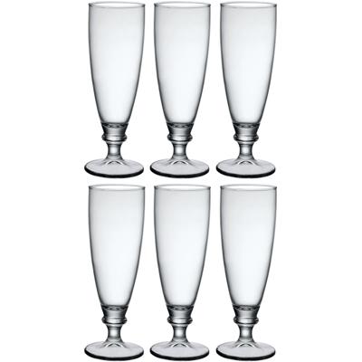 Bormioli Rocco Bierglazen Harmonia - 6x stuks - op voet - 275 ml - luxe drinkglazen