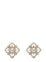 Yoko London boucles d'oreilles Petal en or 18ct serties de diamants et de perles - thumbnail