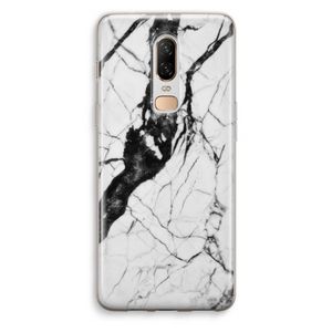 Witte marmer 2: OnePlus 6 Transparant Hoesje