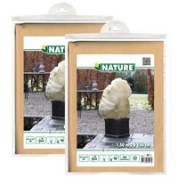 Plantenhoes met trekkoord - 2x stuks - H150 x D100 cm - beige - anti-vorst planten beschermhoes - thumbnail