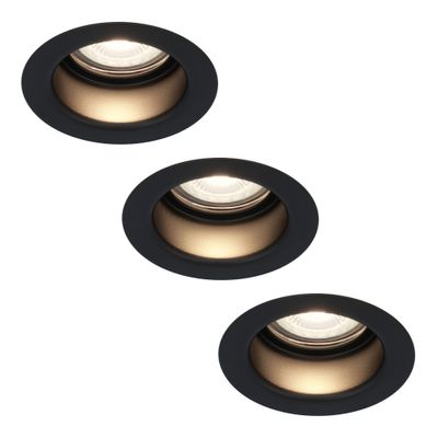 HOFTRONIC™ 3x Mari LED inbouwspot verzonken - 5 Watt - Neutraal wit 4000K - Verwisselbare GU10 - Dimbaar - voor binnen en buiten - Zwart
