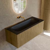 Badmeubel Mondiaz Kurve | 110 cm cm | Meubelkleur Dusk | Wastafelkleur Urban | Solid surface | Wasbak midden spoelbak | Zonder kraangat(en)