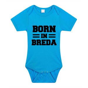 Born in Breda cadeau baby rompertje blauw jongens 92 (18-24 maanden)  -