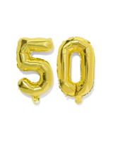 HEMA Folieballon leeftijd 50 60cm goud