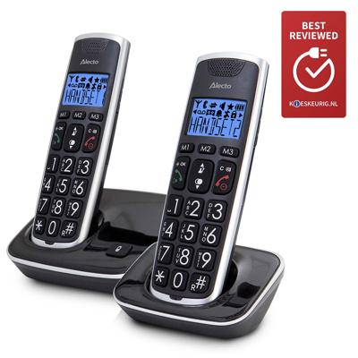 Alecto FX-6020 - Senior DECT telefoon met grote toetsen - 2 handsets - Zwart