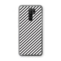 Strepen zwart-wit: Xiaomi Redmi 9 Transparant Hoesje