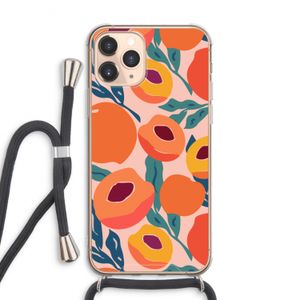 Perzik: iPhone 11 Pro Max Transparant Hoesje met koord