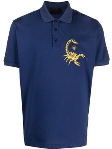 Philipp Plein Scorpion-print polo shirt - Bleu