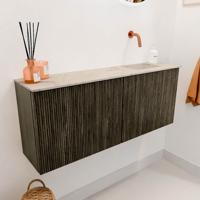 Toiletmeubel Mondiaz Joya Dlux | 100 cm | Meubelkleur Shadow | Faye wastafel Frappe Wasbak Rechts | Zonder kraangat(en)