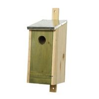 Houten vogelhuisje/nestkastje lichtgroen 26 cm