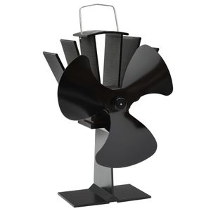 VidaXL Kachelventilator met 3 vinnen zwart