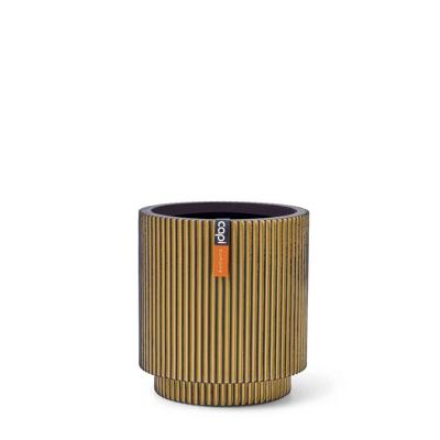 Vaas cilinder Groove 23x25 zwart goud - Capi europe