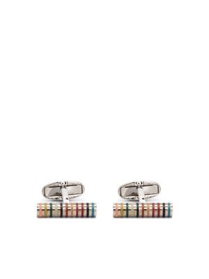 Paul Smith boutons de manchette à rayures - Argent