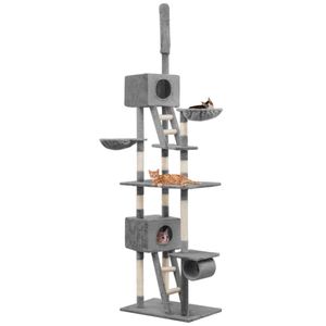 VidaXL Kattenkrabpaal met sisal krabpalen 230-260 cm grijs