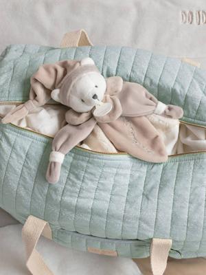 Vierkante teddybeerknuffel 24cm collector - DOUDOU ET COMPAGNIE taupe