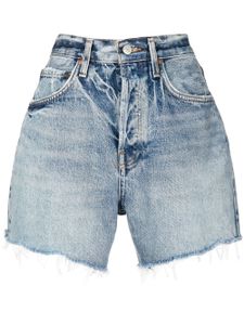 AGOLDE short Riley en jean à bords francs - Bleu