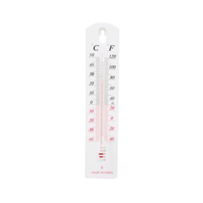 Thermometer - wit - kunststof - 20 x 4 cm - Celsius / Fahrenheit - ophangoog