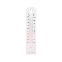 Thermometer - wit - kunststof - 20 x 4 cm - Celsius / Fahrenheit - ophangoog