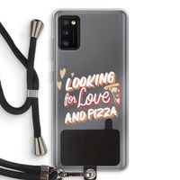Pizza is the answer: Samsung Galaxy A41 Transparant Hoesje met koord