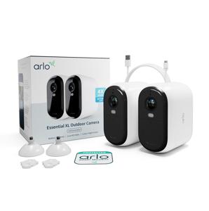 ARLO ESSENTIAL2 XL FHD OUTDOOR CAMERA 2-PACK VMC2252-100EUS IP-Bewakingscameraset WiFi Met 2 cameras 1920 x 1080 Pixel