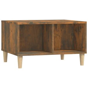 The Living Store Salontafel - Scandinavisch - Bewerkt Hout - 60 x 50 x 36.5 cm - Gerookt Eiken