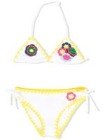 MC2 Saint Barth Kids bikini Holly à fleurs en crochet - Blanc