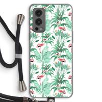 Flamingo bladeren: OnePlus Nord 2 5G Transparant Hoesje met koord