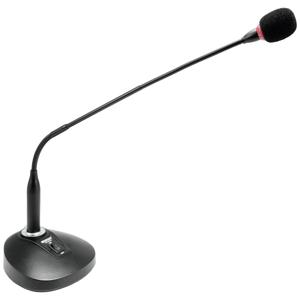 Omnitronic SHC-2 Spraakmicrofoon Zwanenhals Zendmethode:Kabelgebonden Incl. windkap, Voet XLR Kabelgebonden