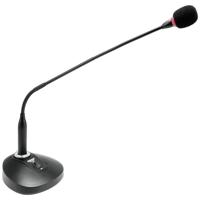 Omnitronic SHC-2 Spraakmicrofoon Zwanenhals Zendmethode: Kabelgebonden Incl. windkap, Voet