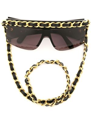 CHANEL Pre-Owned lunettes de soleil à monture oversize (années 1990-2000) - Noir