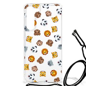 Doorzichtige Silicone Hoesje voor Samsung Galaxy S23 Plus Dieren Emojis