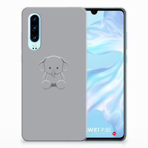 Huawei P30 Telefoonhoesje met Naam Grijs Baby Olifant