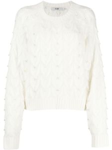 b+ab pull en maille torsadée à ornements - Blanc