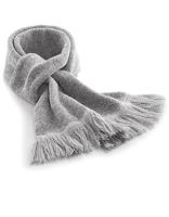 Beechfield CB470 Classic Knitted Scarf - Heather Grey - 152 x 18 cm - thumbnail