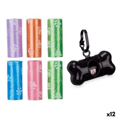 Hondetas Dispenser Mascow Groen Roze Paars 8,5 x 28,5 x 2,5 cm 8,5 x 29 x 4 cm Set (12 Stuks)