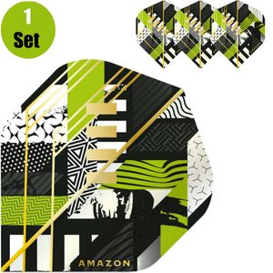 Amazon Abstract Dartflights - Zwart - Groen