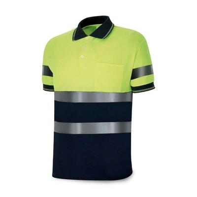 Polo met Korte Mouwen 1288pavxmcyfa Hoge zichtbaarheid Geel Marineblauw Maat S