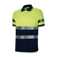 Polo met Korte Mouwen 1288pavxmcyfa Hoge zichtbaarheid Geel Marineblauw Maat S