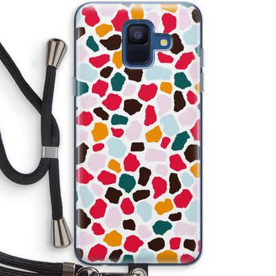 Colored Giraffe: Samsung Galaxy A6 (2018) Transparant Hoesje met koord