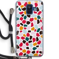 Colored Giraffe: Samsung Galaxy A6 (2018) Transparant Hoesje met koord
