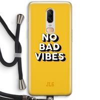 No Bad Vibes: OnePlus 6 Transparant Hoesje met koord