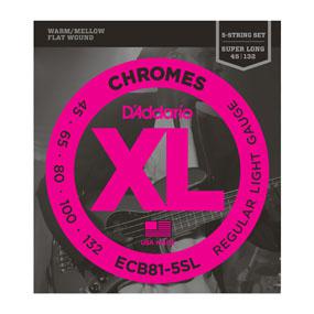 D&apos;Addario ECB81-5SL Chromes Regular Light 45-132 snaren voor vijfsnarige bas