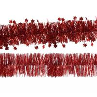Decoris folie kerstslingers 2x stuks - rood - kunststof - 270 cm - Kerstslingers - thumbnail