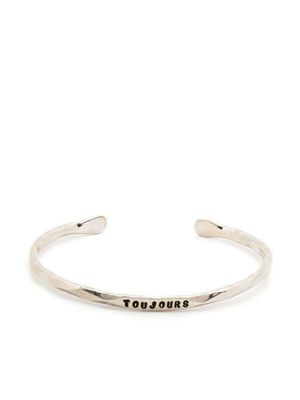 Thoraval bracelet torque à slogan gravé - Argent